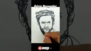 SATU GARIS menggambar logan marvel #shorts #menggambar #belajarmenggambar #short #marvel #avengers