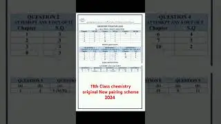 11th Class chemistry original New pairing scheme 2024
