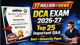 DCA Exam Paper Online Practice Test 2026-2027 | Free Mock Test | Top 25 MCQs with Answers