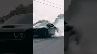 Hellcat Does Massive Burnout Leaving Car Show