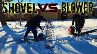 ECHO 9010 vs SNOW SHOVEL [Side by Side] DRIVEWAY SNOW REMOVAL
