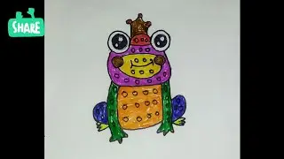 drawing and colouring a frog pop It🐸🐸🐸🐸🐸🐸 drawing for kids