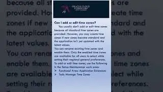 Oracle Fusion Cloud ERP Applications | Can I add or edit time zones
