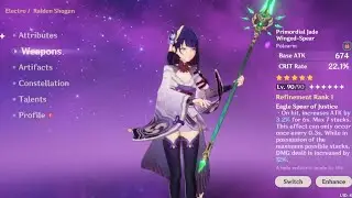 C0 Baal with Jade winged spear showcase | Genshin impact