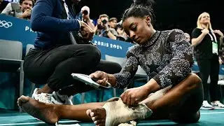 Simone Biles BATTLES Through Ankle Injury During Olympic Comeback