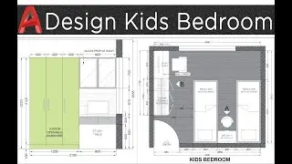How to Design Kids Bedroom in Autocad Tutorial