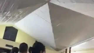 Así se veía el techo, antes del derrumbe de la iglesia Santa Cruz en Cd. Madero, Tamaulipas