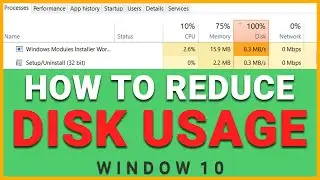 How to reduce disk usage | Fix 100% disk usage in windows 10