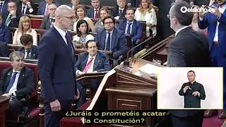 Rafael Hernando interrumpe la jura de Raül Romeva en el Senado
