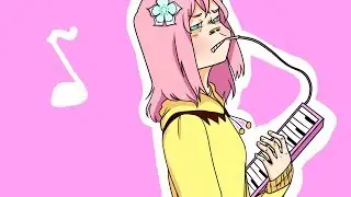 playing the melodica while following random cosplayers