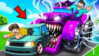 EATING CARS TO BECOME BIGGEST MEGACAR I ROBLOX !!