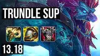 TRUNDLE & Ezreal vs BLITZCRANK & Miss Fortune (SUP) | Rank 7 Trundle | KR Grandmaster | 13.18
