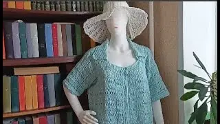 Летний жакет "в клеточку". Филейный вариант квадратов.