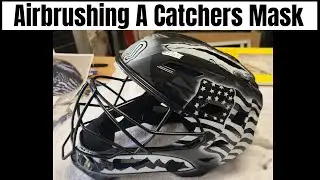 Airbrushing a Catchers Mask