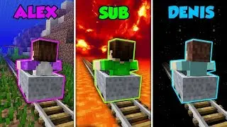 ALEX vs SUB vs DENIS - MINECART ADVENTURE in Minecraft! (The Pals)
