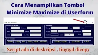 How to Display Minimize Maximize Buttons in VBA Userform