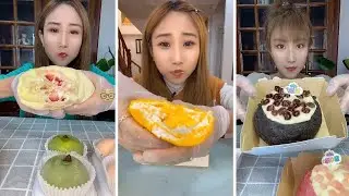 asmr mukbangasmr/kwai dessert mukbang,/mochi eating,creperoll cake chocolate 