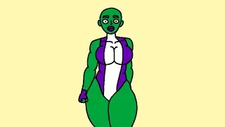 She-Hulk Giantess Muscle Mommy Walking WIP Animation