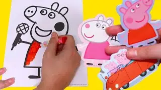 Family Fun Activities for Kids Coloring Peppa Pig Pages!  💖 Sniffycat