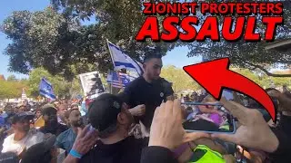 Zionist DIVE BOMB ASSAULTS Pro-Palestine USC Student Protesters