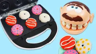 Mr. Play Doh Head Is Craving Donuts! Let's Bake!