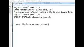 Cannot open backup device