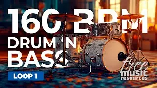 160 BPM 4/4 🥁 10 Minutes DRUM 'N BASS DRUM LOOP #1 | Drum Beat for Musicians
