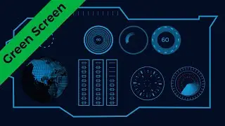 HD Green Screen | Futuristic HUD Animation rotating Earth with  After Effects. Best for ChatGPT.
