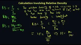 calculation involving relative density