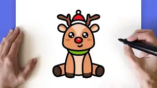 COMO DESENHAR UMA RENA DE NATAL KAWAII