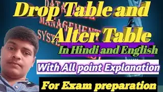 Drop table and Alter table in sql In DBMS|| Hindi and English|| drop table sql || 