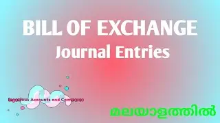 Bill of Exchange - Journal entries in the books of Drawer and Drawee