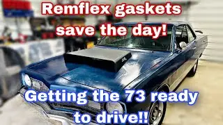 Exhaust leak fixed with Remflex gaskets!  Continued push to get the 73 roadworthy!!