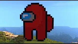 КАК ПОСТРОИТЬ ПЕРСОНАЖА ИЗ ИГРЫ AMONG US В МАЙНКРАФТ  (пиксель арт - pixel art)