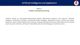 Unit -2 Problem Solving by Searching Notes | BCA final year
