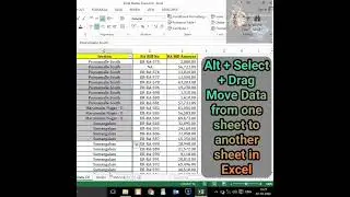 Drag Data From One Sheet to Other Excel Sheet Shortcut