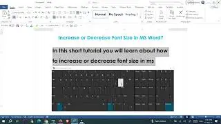 How to Increase or Decrease Font Size in MS Word (Short Cut Key)