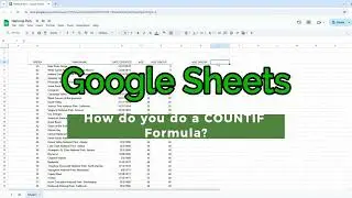 How do you do a COUNTIF formula in Google Sheets?