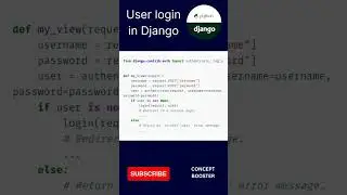 User login in Django | How to login a User in Django #django #python #login