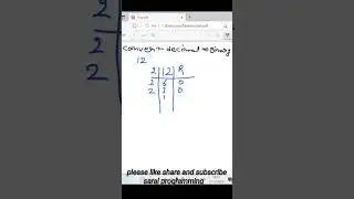 convert decimal number to binary||saral programming #saral_programming #python #python_programming