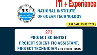 NIOT ITI Technician Recruitment 2021|| project technician vacancy 2021||