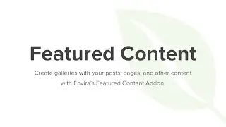 Envira Gallery Featured Content Addon