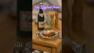 This tiny eggplant parm just got a tiny upgrade 🍆🍝 #mini #tiny #miniature