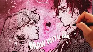 ♡ VALENTINE'S DAY THEMED ART! // PATREON, pink hair + digital art chat