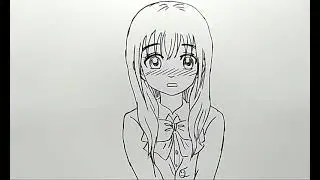 cara menggambar orang cewek manga yg malu