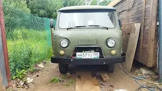 Самодельный бампер на УАЗ БУХАНКА + лебедка .