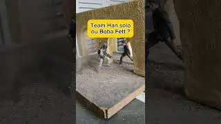 Une petite photo de figurine sur le thème Star Wars. Hasbro Black series Han Solo et Boba Fett