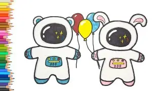 Как нарисовать рисунок на ДЕНЬ КОСМОНАВТИКИ/Как нарисовать космонавтов/How to draw astronauts🚀✨🧑‍🚀