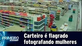 Carteiro fotografa partes íntimas de mulheres em supermercado | Primeiro Impacto (02/05/19)