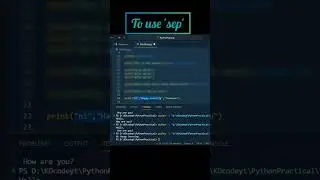𝐒𝐞𝐩 parameter in print() pyton|Default sep value is